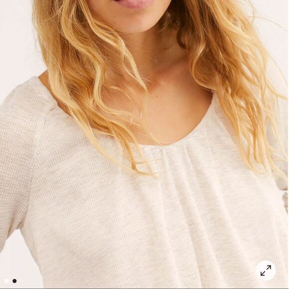 NWT Free People Bondi Thermal Cropped Swing Top in Blue - Picture 7 of 7